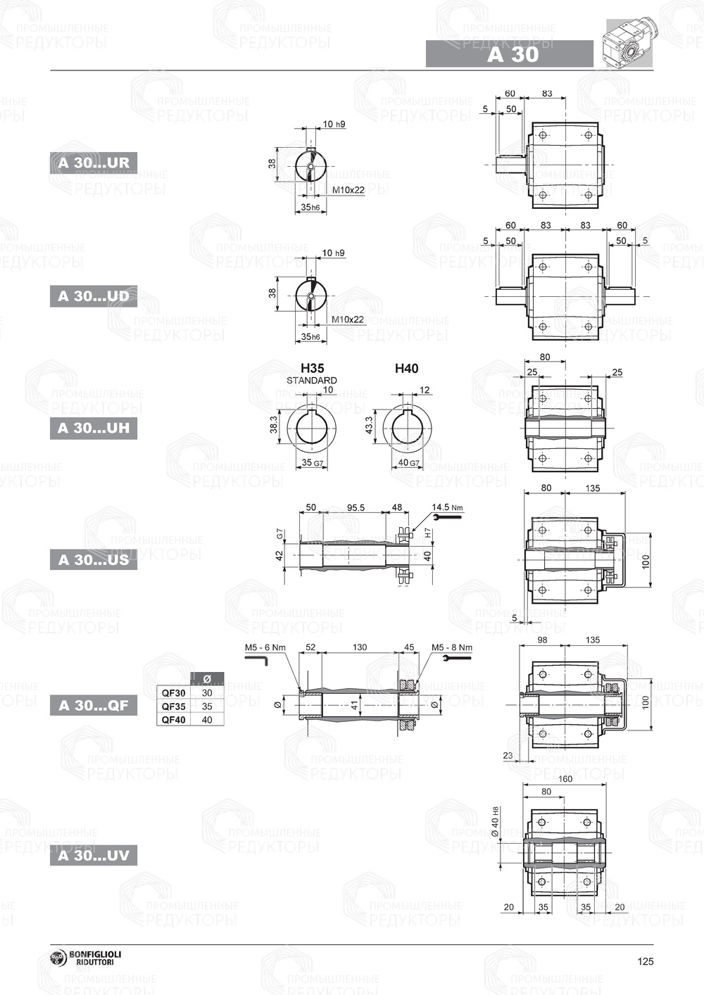 Мотор-редуктор Bonfiglioli A 30 Bonfiglioli A 30